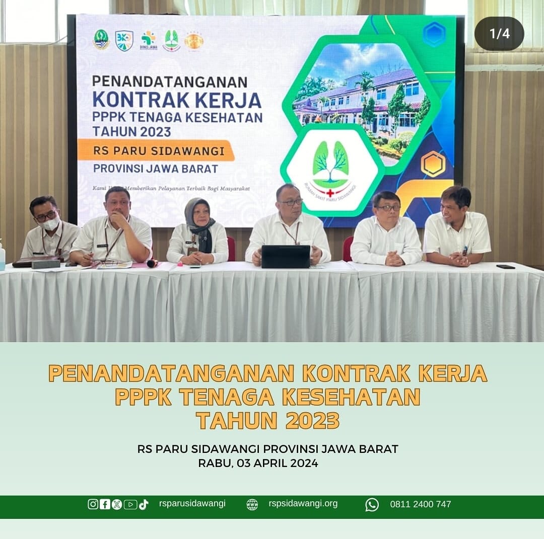 Read more about the article Penandatanganan Kontrak Kerja PPPK Tenaga Kesehatan 2023 di RS Paru Sidawangi Provinsi Jawa Barat